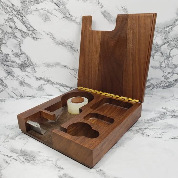 Desktop Organizer Solid Walnut Vintage - Picture 10 of 10